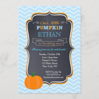 Invitaciones de cumpleaños de calabaza para niño