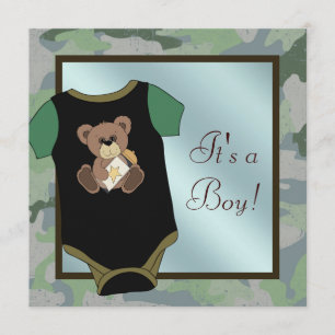 Invitaciones de Cumpleaños de Camuflaje Verde Azul