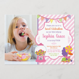 Invitaciones de cumpleaños de Candy   Fiesta Sweet
