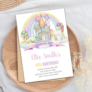 Invitaciones de cumpleaños de Castle Under Rainbow