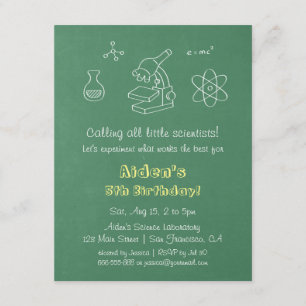 Invitaciones de Cumpleaños de Chalkboard Science