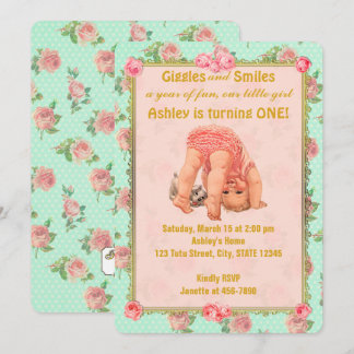 Invitaciones de cumpleaños de Chica juguetón vinta