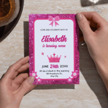 Invitaciones de cumpleaños de Chica Purpurina blan