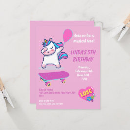 Invitaciones de cumpleaños de Chicas de Unicorn