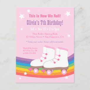 Invitaciones de cumpleaños de chicas patinaje sobr