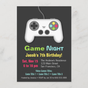 Invitaciones de cumpleaños de chicos para noche de