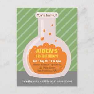 Invitaciones de cumpleaños de ciencia para niños c