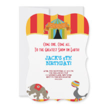 INVITACIONES DE CUMPLEAÑOS DE CIRCO CARNAVAL GRAND