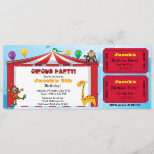 Invitaciones de cumpleaños de circo para niños