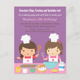 Invitaciones de Cumpleaños de Cocina y Repostería 