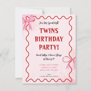 invitaciones de cumpleaños de color rosa oscuro