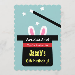 Invitaciones de Cumpleaños de Conejo con Sombrero 