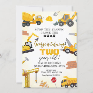 Invitaciones de cumpleaños de construcción