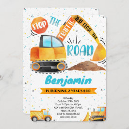 Invitaciones de cumpleaños de construcción