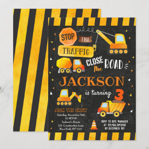 Invitaciones de cumpleaños de construcción