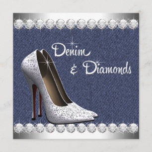 Invitaciones de Cumpleaños de Denim y Diamantes