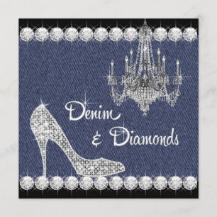 Invitaciones de Cumpleaños de Denim y Diamantes