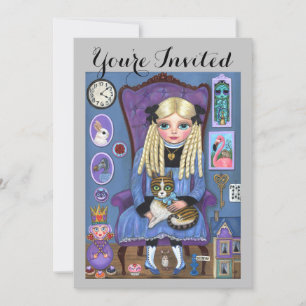 Invitaciones de cumpleaños de Dinah Cat de Alicia 