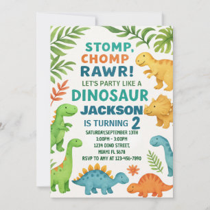 Invitaciones de cumpleaños de Dinosaur