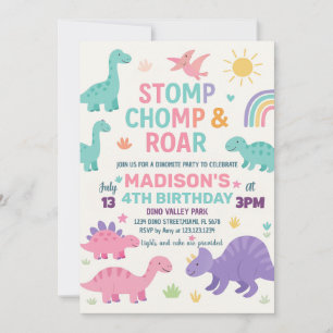 Invitaciones de cumpleaños de Dinosaur