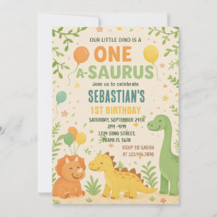 Invitaciones de cumpleaños de Dinosaur