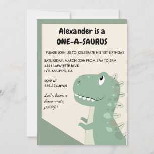 Invitaciones de cumpleaños de dinosaurio 1 año cum