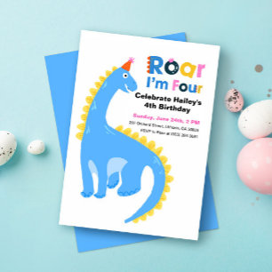 Invitaciones de cumpleaños de dinosaurio para niño