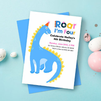 Invitaciones de cumpleaños de dinosaurio para niño