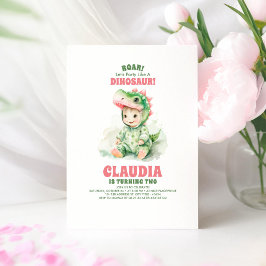 Invitaciones de cumpleaños de dinosaurios chicas