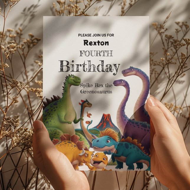 Invitaciones de cumpleaños de dinosaurios para cua (Subido por el creador)