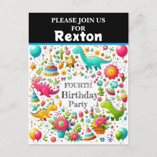 Invitaciones de cumpleaños de dinosaurios para niñ