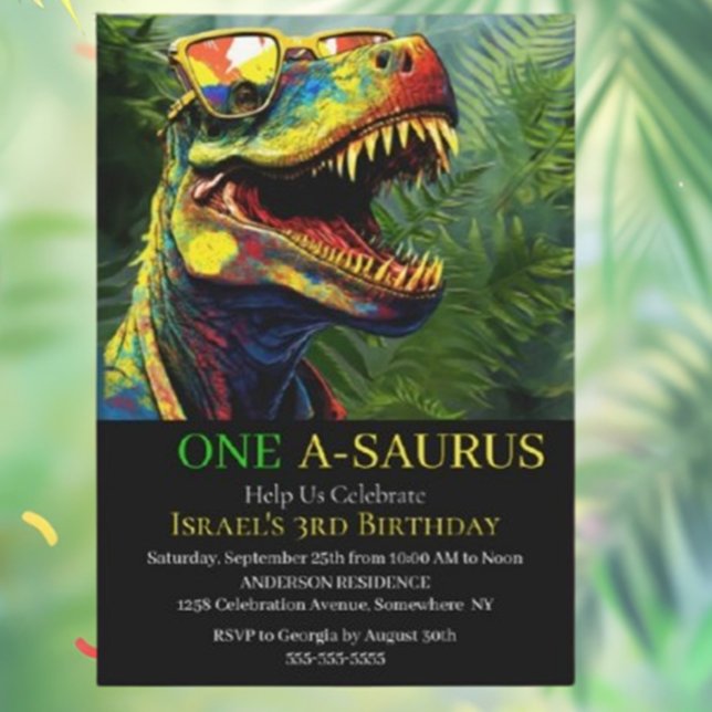 Invitaciones de cumpleaños de dinosaurios ruidosos (Make your child's birthday roar-some with our adorable dinosaur invitations! )