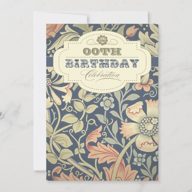 invitaciones de cumpleaños de diseño tipográfico f (Anverso)