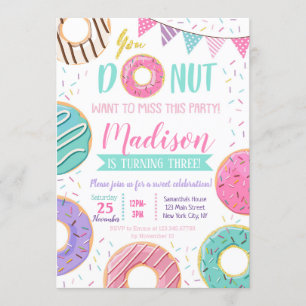 Invitaciones de cumpleaños de Donut