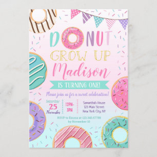 Invitaciones de cumpleaños de Donut