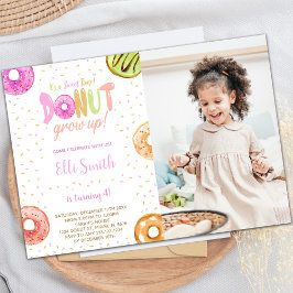 Invitaciones de cumpleaños de Donut Rosados Pastel