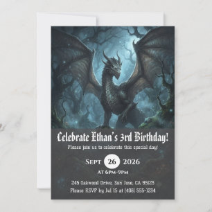 invitaciones de cumpleaños de dragón acuarela