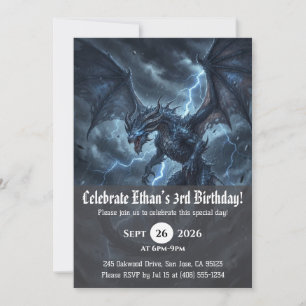 invitaciones de cumpleaños de dragón acuarela