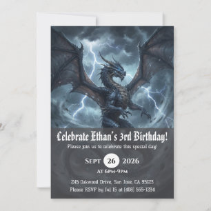 invitaciones de cumpleaños de dragón acuarela