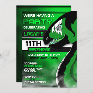 Invitaciones de cumpleaños de Dragon Venomous