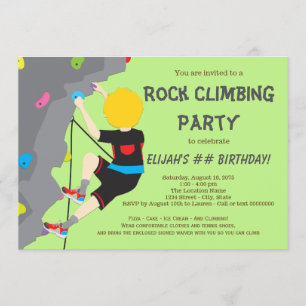 Invitaciones de cumpleaños de escalada en roca par
