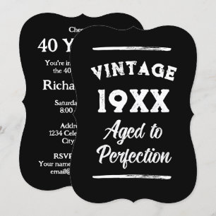 Invitaciones de cumpleaños de estilo vintage antig