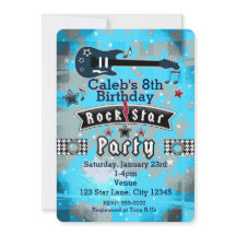 Invitaciones de cumpleaños de estrella de rock par