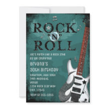 Invitaciones de cumpleaños de estrella de rock tur