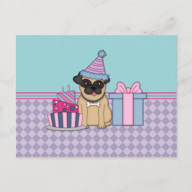 Invitaciones de cumpleaños de Fawn Pug Blank (4) (Anverso)