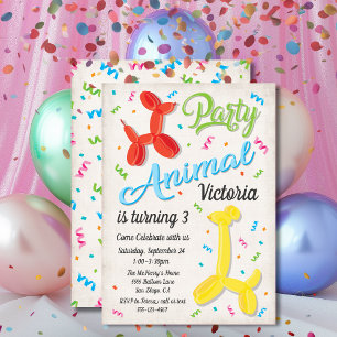 Invitaciones de cumpleaños de fiesta Balloon Anima