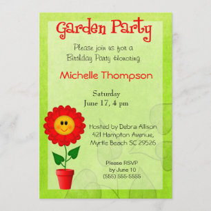 Invitaciones de cumpleaños de Fiesta de jardín