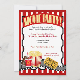 Invitaciones de cumpleaños de FIESTA de PELÍCULA