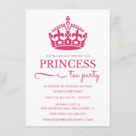 Invitaciones de cumpleaños de Fiesta de té de prin
