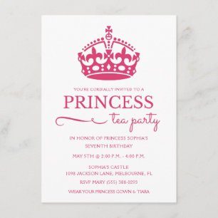 Invitaciones de cumpleaños de Fiesta de té de prin
